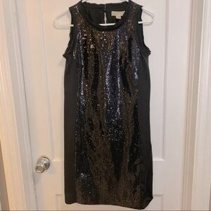 Michael Kors gold and black sequin shirt dress